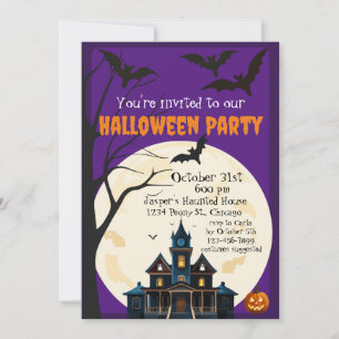 Spooky Haunted House Halloween Party Invitation