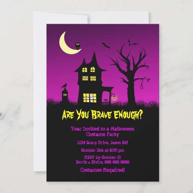 Spooky Haunted House Halloween Party Invitation (Front)