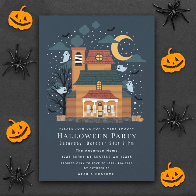 Spooky Haunted House Halloween Party Invitation (Creator Uploaded)