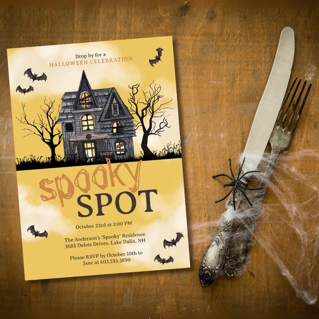 Spooky Haunted House Halloween Party Invitation (Creator Uploaded)