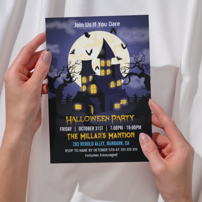Spooky Haunted House Halloween Party Invitation (Creator Uploaded)