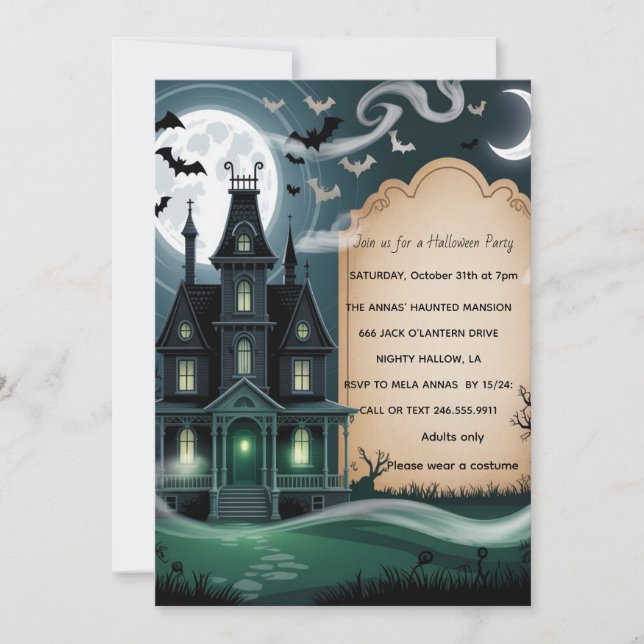 Spooky Haunted House Halloween Party  Invitation (Front)