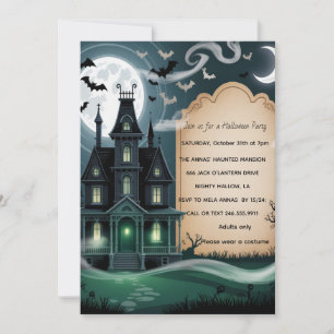 Spooky Haunted House Halloween Party  Invitation