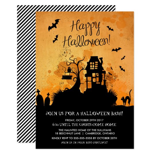 Spooky Haunted House Halloween Party Invitation Zazzle Co Uk