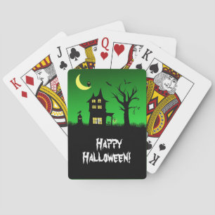 Spooky Haunted House Halloween Playing Cards