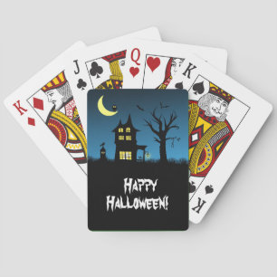 Spooky Haunted House Halloween Playing Cards