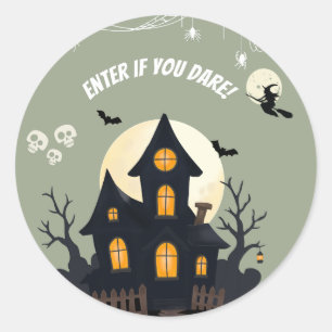 Spooky Haunted House Halloween Sticker