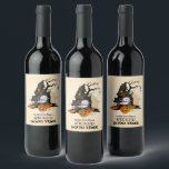 Spooky Haunted House Halloween Wine Label<br><div class="desc">A spooky haunted house,  ghosts and jack o' lanterns,  these wine bottle labels are fun to serve at a Halloween costume party or give as a gift or to a party host. MATCHING items in our store.</div>
