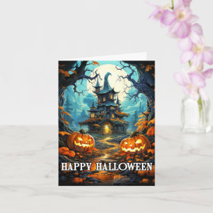 Spooky Haunted House - Happy Halloween Card