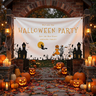 Spooky Haunted House Trunk or Treat Halloween Banner