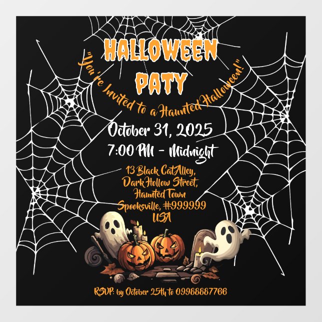 🎃 Spooky Haunted House Window Cling 👻🕷️ (Sheet)