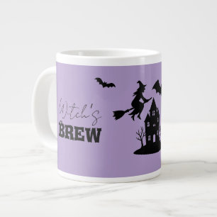 Spooky Haunted House & Witch Silhouette    Large Coffee Mug
