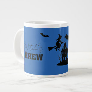 Spooky Haunted House & Witch Silhouette    Large Coffee Mug