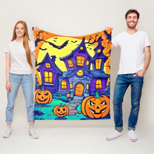 Spooky Haunted Mansion Art Fleece Blanket