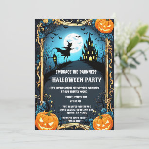 Spooky Haunted Witch House Halloween Party Invitation