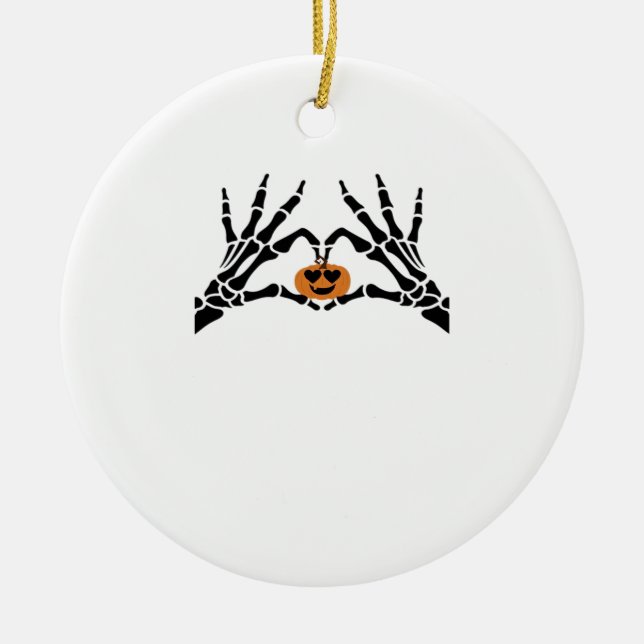 Spooky Heart Hands Classic Ceramic Tree Decoration (Front)