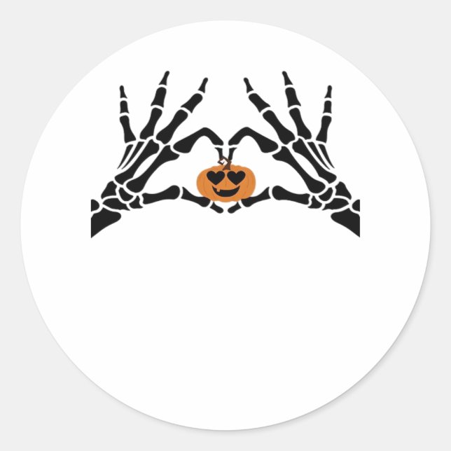 Spooky Heart Hands Classic Classic Round Sticker (Front)