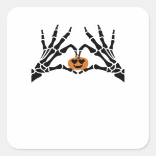 Spooky Heart Hands Classic Square Sticker