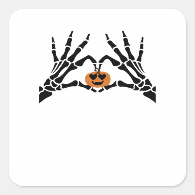 Spooky Heart Hands Classic Square Sticker (Front)