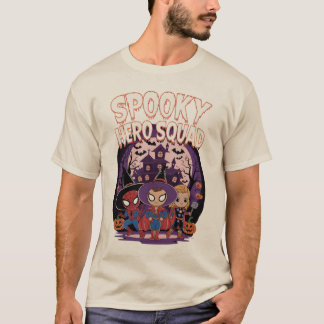 Spooky Hero Squad: Adorable Chibi Superheroes T-Shirt