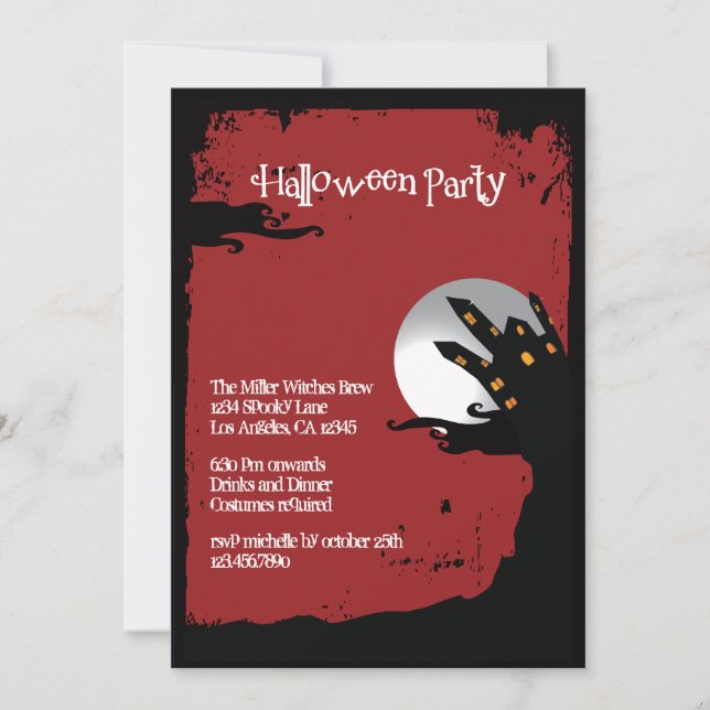 Spooky Hill Halloween Party Invitation (Front)