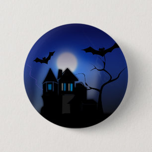 Spooky House 6 Cm Round Badge