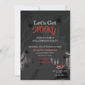 Spooky House Adult Halloween Party Vintage  Invitation