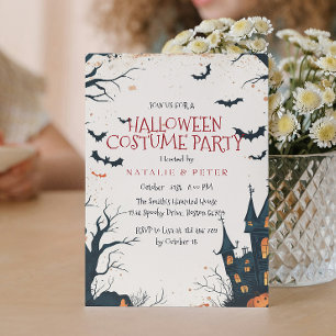Spooky House and Forest Halloween Costume Party Invitation