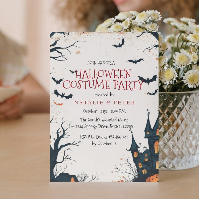 Spooky House and Forest Halloween Costume Party  Invitation (Creator Uploaded)