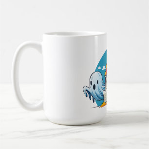 spooky house and ghost coffee mug