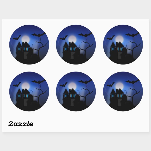 Spooky House Classic Round Sticker (Sheet)