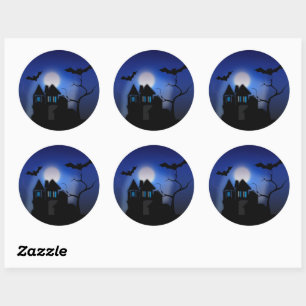 Spooky House Classic Round Sticker