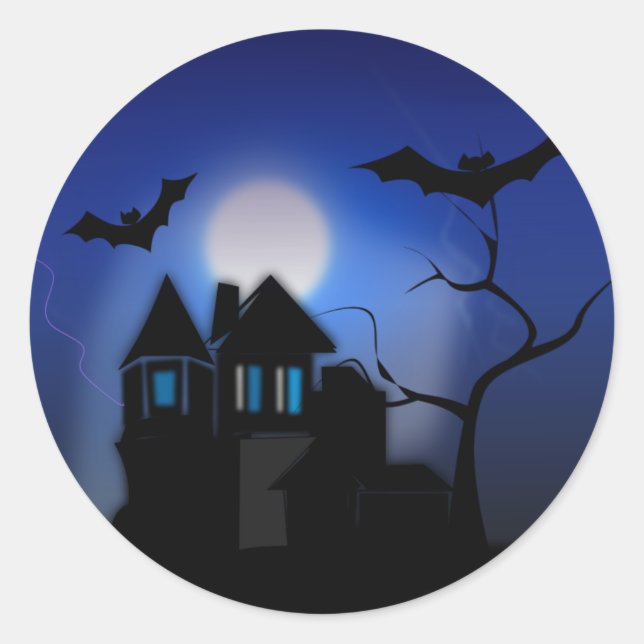 Spooky House Classic Round Sticker (Front)