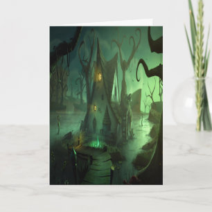 Spooky House Halloween Card