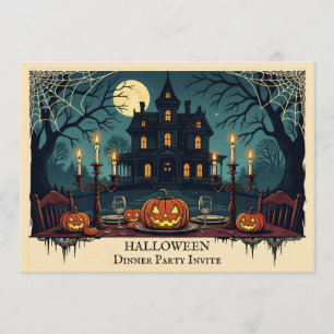 Spooky House Halloween Dinner Party Invitation