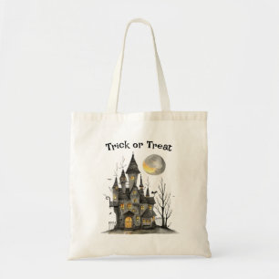 Spooky House Halloween Trick or Treat Tote Bag