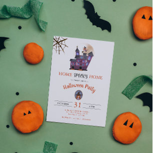 Spooky House Little Witch Home Spooky Home  Invitation