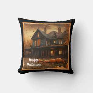 Spooky House Pumpkin Halloween Collection Cushion