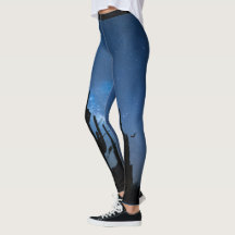 Spooky House & Starry Blue Night Leggings