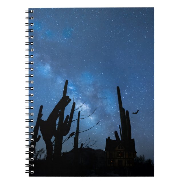 Spooky House & Starry Blue Night Notebook (Front)