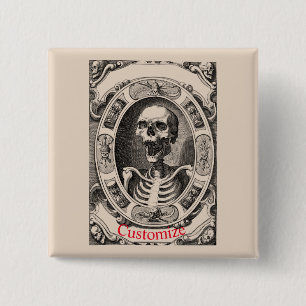 Spooky Human Skull Thunder_Cove  15 Cm Square Badge