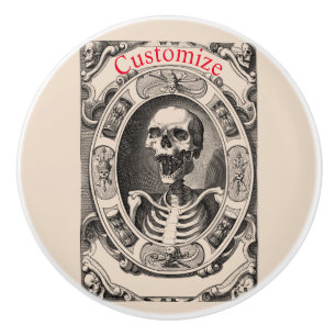 Spooky Human Skull Thunder_Cove  Ceramic Knob