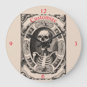 Spooky Human Skull Thunder_Cove Large Clock
