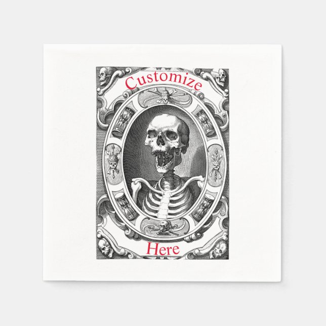 Spooky Human Skull Thunder_Cove  Napkin (Front)