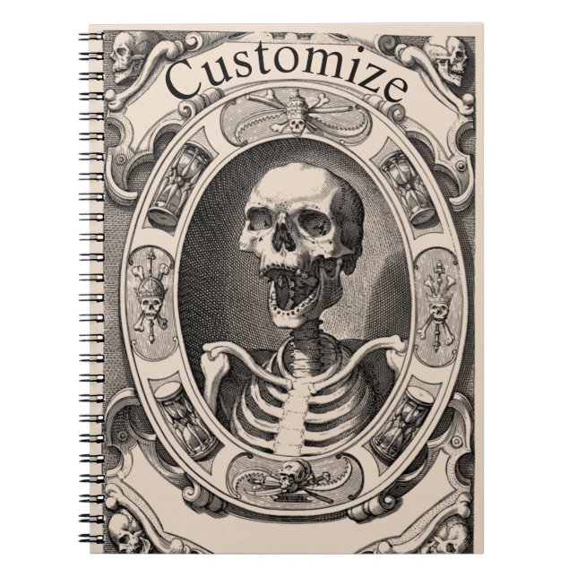 Spooky Human Skull Thunder_Cove Notebook (Front)