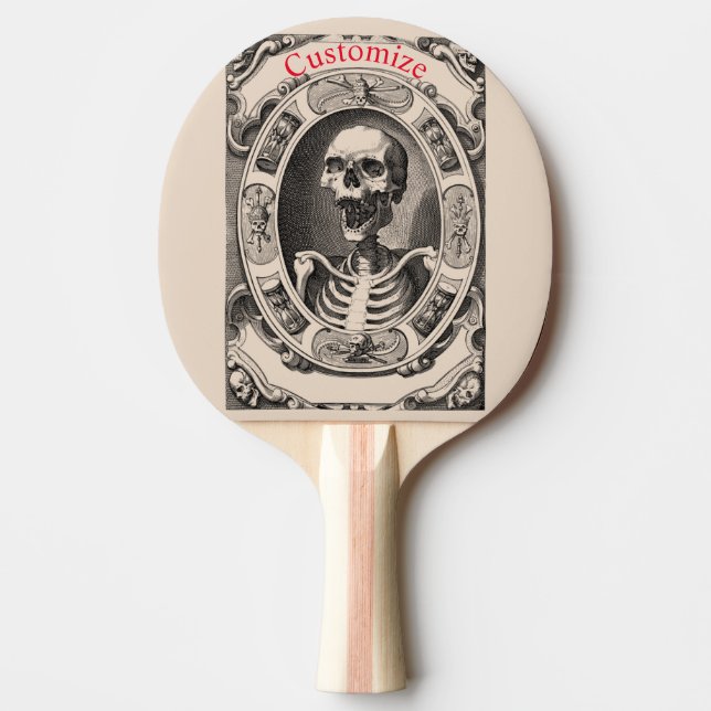 Spooky Human Skull Thunder_Cove   Ping Pong Paddle (Front)