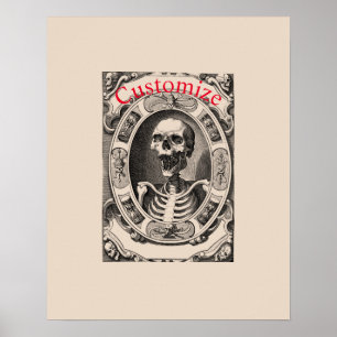 Spooky Human Skull Thunder_Cove Poster