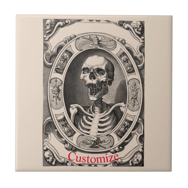 Spooky Human Skull Thunder_Cove  Tile (Front)