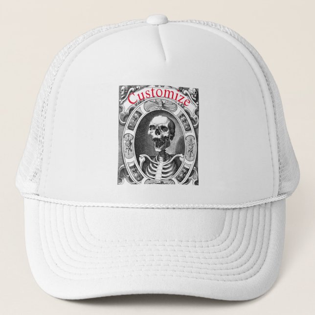 Spooky Human Skull Thunder_Cove  Trucker Hat (Front)