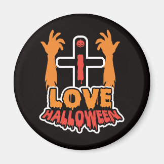 Spooky I Love Halloween Zombie Hands Magnet